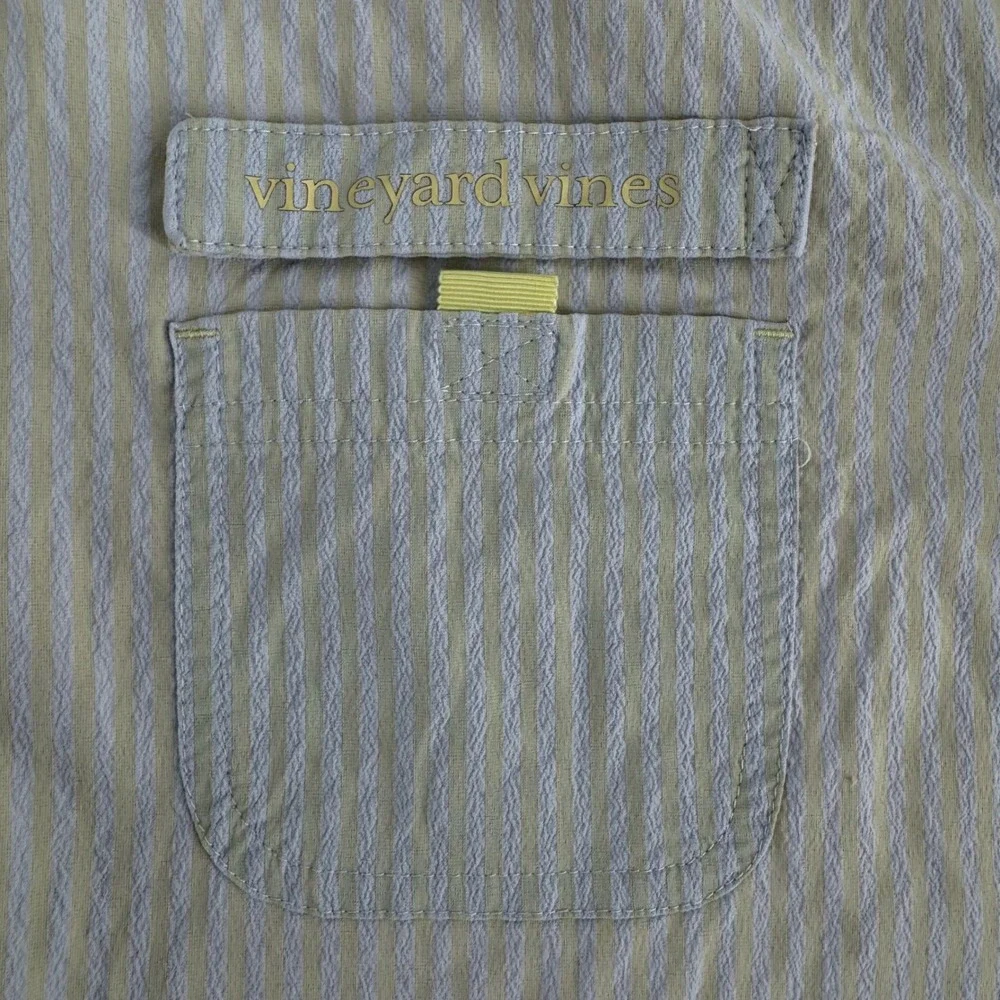 Vineyard Vines Girls Performance‎ Dress Size 16 Green Stripe Long Sleeve